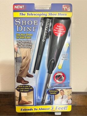 SHOE DINI The Telescoping Shoehorn As Seen on TV Extends To Almost 3 Feet NEW
